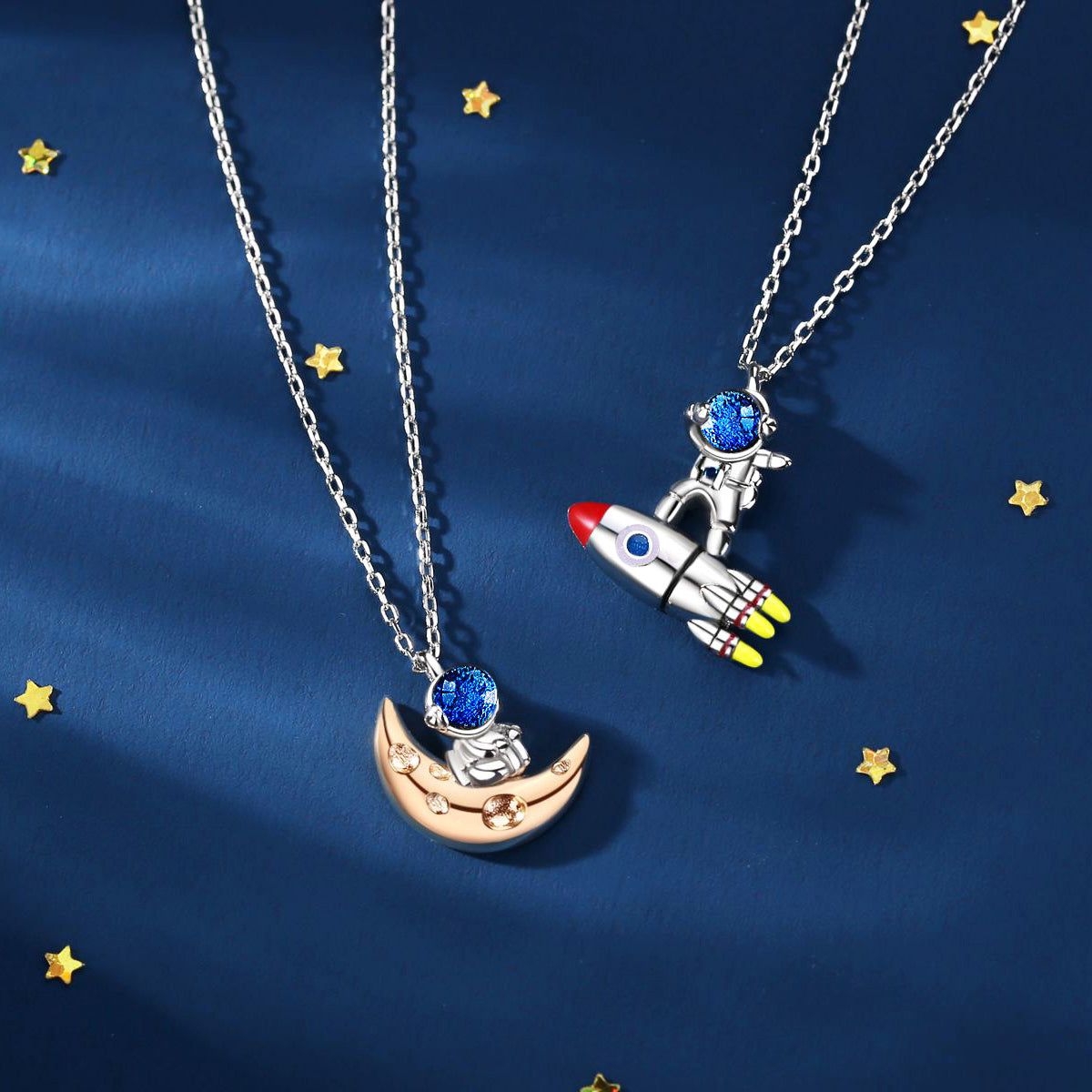Cute Astronaut Necklace - Silver Necklace - Space Collection